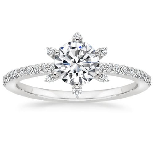 3 Ct Natural Diamond Round Cut Belsant  Side Stone Engagement Rings in Silver 925
