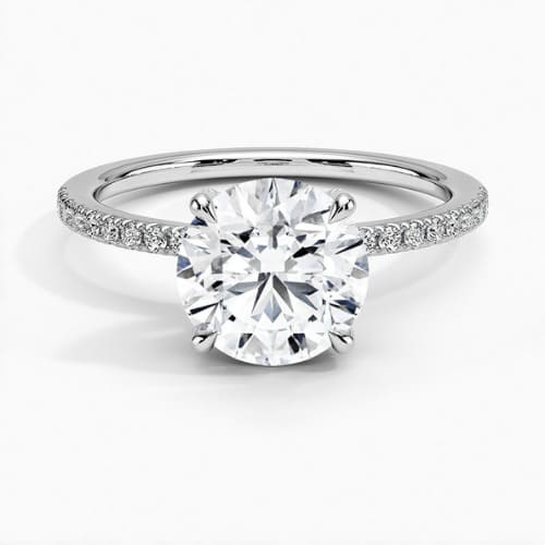 3 Ct Lab-Created Diamond Round Cut  Chiquita Side Stone Engagement Rings in Silver 925