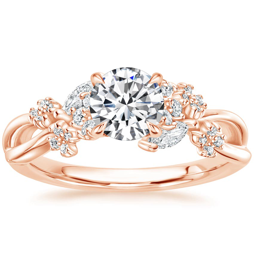 0.2 Ct Natural Diamond Round Cut Delfia Side Stone Engagement Rings in Silver 925