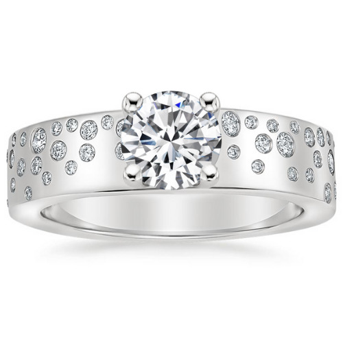 0.2 Ct Natural Diamond Round Cut Beortbtraed  Side Stone Engagement Rings in Silver 925