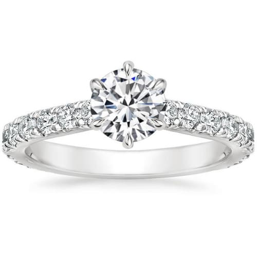0.2 Ct Natural Diamond Round Cut Bentlea  Side Stone Engagement Rings