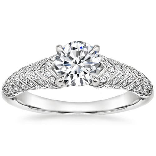 0.2 Ct Natural Diamond Round Cut  Cammy Side Stone Engagement Rings in Silver 925