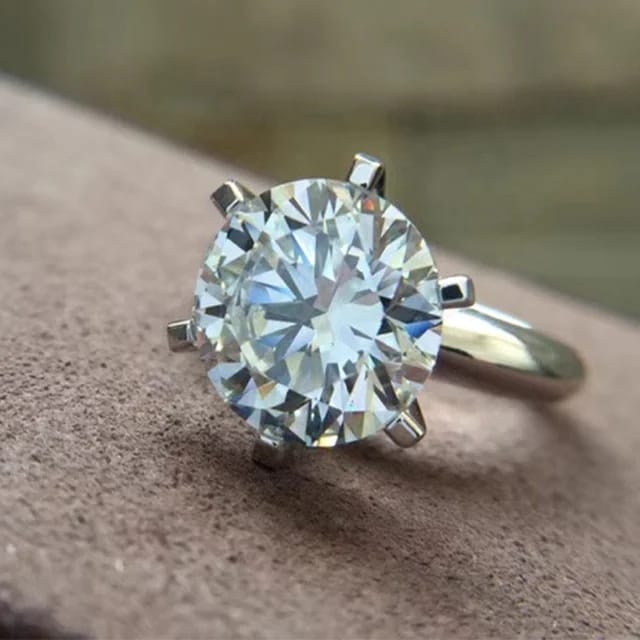 0.2-3.0 Carat Natural Round Cut Diamond 6 Claw Setting Engagement Ring 