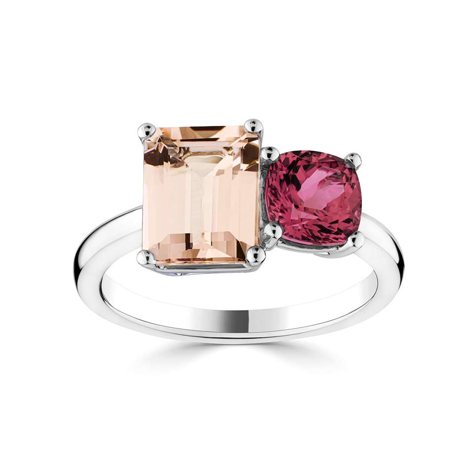 Kyra Morganite Prong Set  Engagement Ring