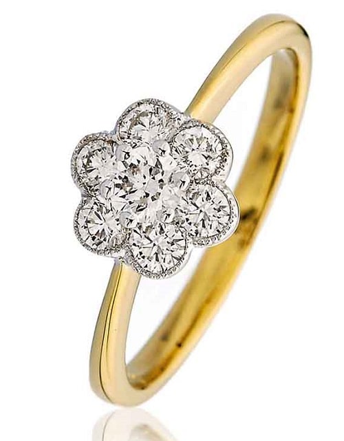 0.30-0.50 Carat Natural Round Brilliant cut Diamond Designer Ring 18k Gold 