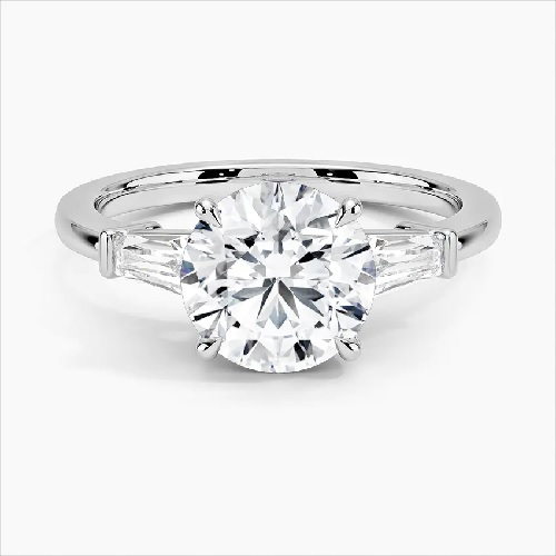 0.3 Ct Lab-Created Diamond Round Cut Claricia For Women Engagement Rings in 9K White Gold