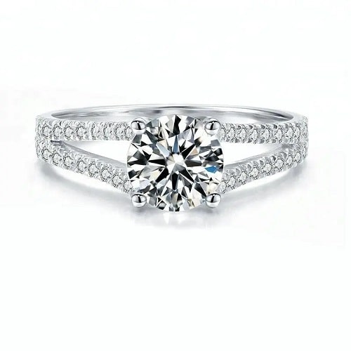 0.2 Ct Lab-Created Diamond Round Cut  Clea For Women Engagement Rings in 9K White Gold