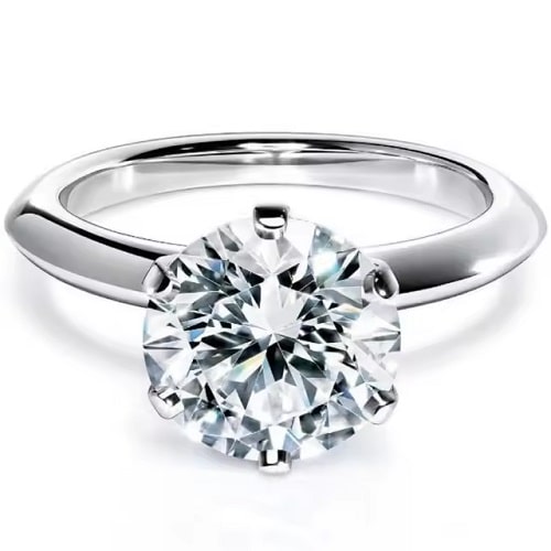 0.2 Ct Lab-Created Diamond Round Cut Cozette For Women Engagement Rings in 9K White Gold
