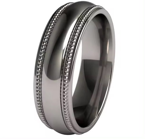 6.00mm Milgrain slight Flat Plain Wedding Band Ring 