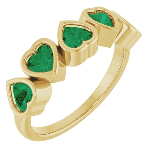 1.25 Ct Emerald Heart Cut Zayra  Diamond Rings in Silver 925