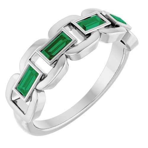 Zunaira Emerald  Engagement Ring