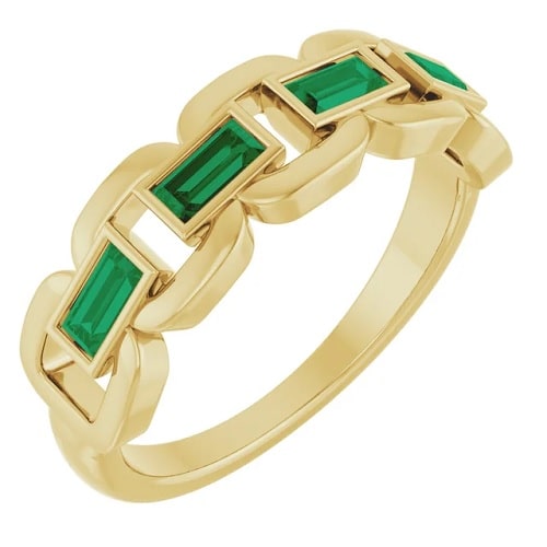 Zunaira Emerald  Engagement Ring