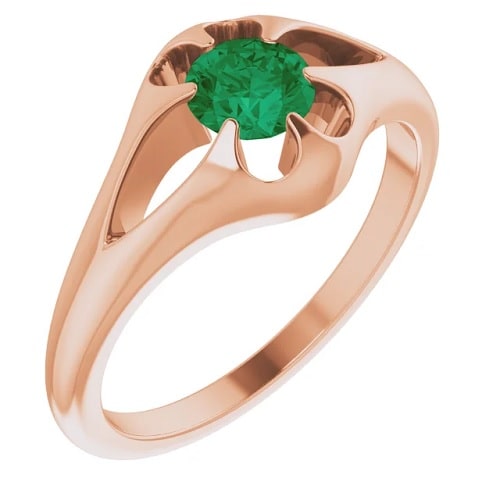 0.48 Ct Emerald Round Cut Breelyn  Diamond Rings in Silver 925