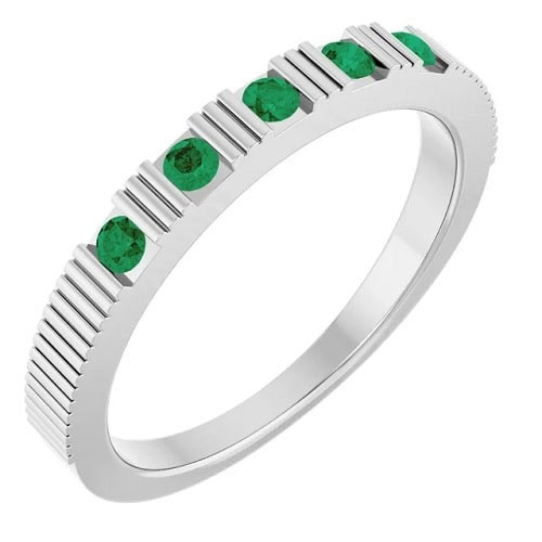 0.2 Ct Emerald Round Cut Bexlee  Diamond Rings in Silver 925