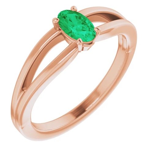 0.25 Ct Emerald Oval Cut Xylia  Diamond Rings in Silver 925