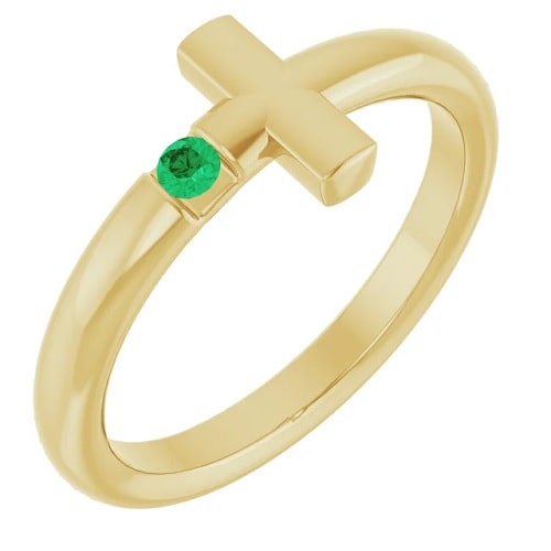 0.1 Ct Emerald Round Cut Yanely  in Silver 925