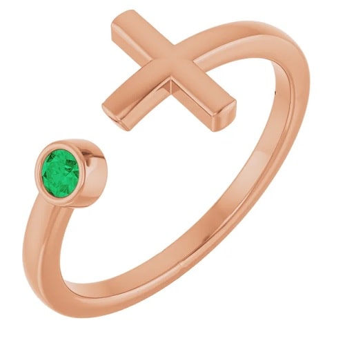 0.1 Ct Emerald Round Cut Zyanna  in Silver 925