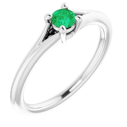 0.15 Ct Emerald Round Cut Zosia  in Silver 925