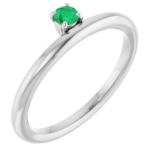 0.12 Ct Emerald Round Cut Xalia  in Silver 925