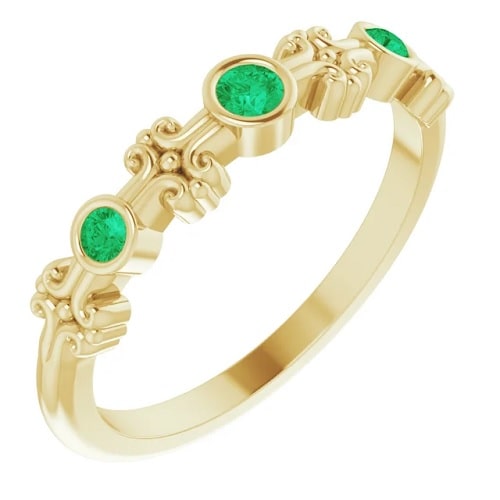 0.16 Ct Emerald Round Cut Zuriyah  in Silver 925