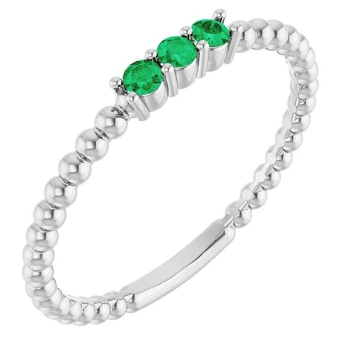 0.12 Ct Emerald Round Cut Yahaira  in Silver 925