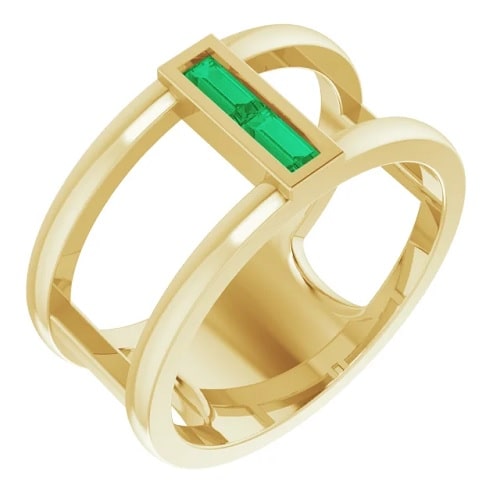 Owen Emerald  Engagement Ring