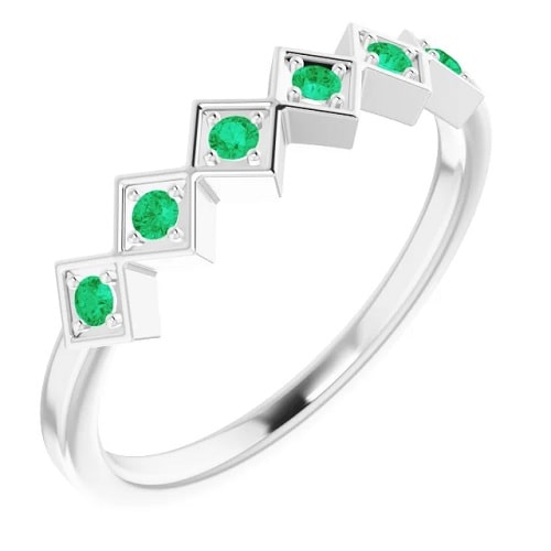 0.24 Ct Emerald Round Cut Xaniyah  in Silver 925