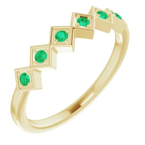 0.24 Ct Emerald Round Cut Xaniyah  in Silver 925