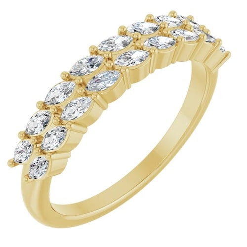 0.54 Ct Natural Marquise Cut Diamanda  Diamond Rings in Silver 925