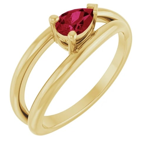 Dandra Natural Ruby 3 Prong  Engagement Ring