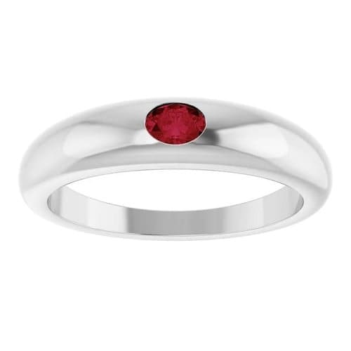 0.3 Ct Natural Ruby Oval Cut Deeandra  Diamond Rings in Silver 925