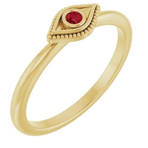 Delma Natural Ruby Bezel  Engagement Ring