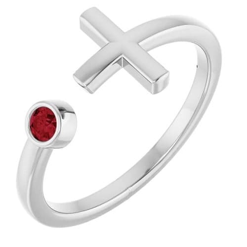 Dory Natural Ruby Bezel  Engagement Ring