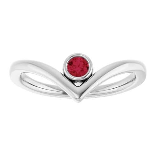 0.15 Ct Natural Ruby Round Cut Delphia  Diamond Rings in Silver 925