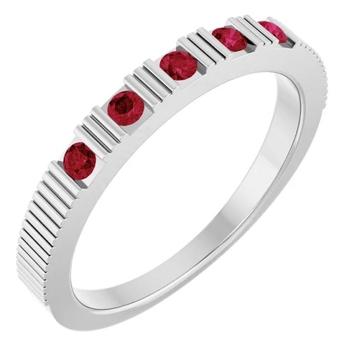 0.25 Ct Natural Ruby Round Cut Xola  Diamond Rings in Silver 925