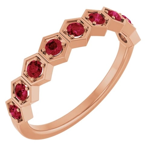 0.54 Ct Natural Ruby Round Cut Leia  Diamond Rings in Silver 925