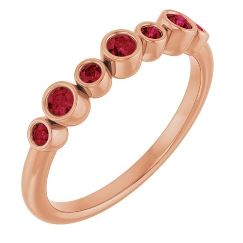 0.34 Ct Natural Ruby Round Cut Kylie  Diamond Rings in Silver 925
