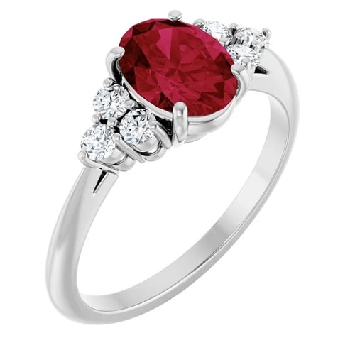 Leila 0.78 Carat Natural Ruby  Engagement Ring