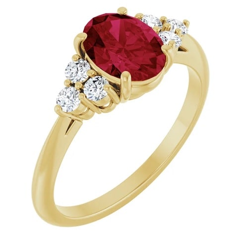 Leila Natural Ruby  Engagement Ring
