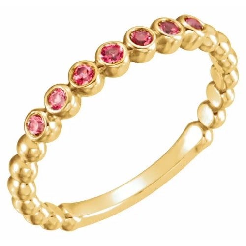 0.21 Ct Natural Ruby Round Cut Kaylani  Diamond Rings in Silver 925