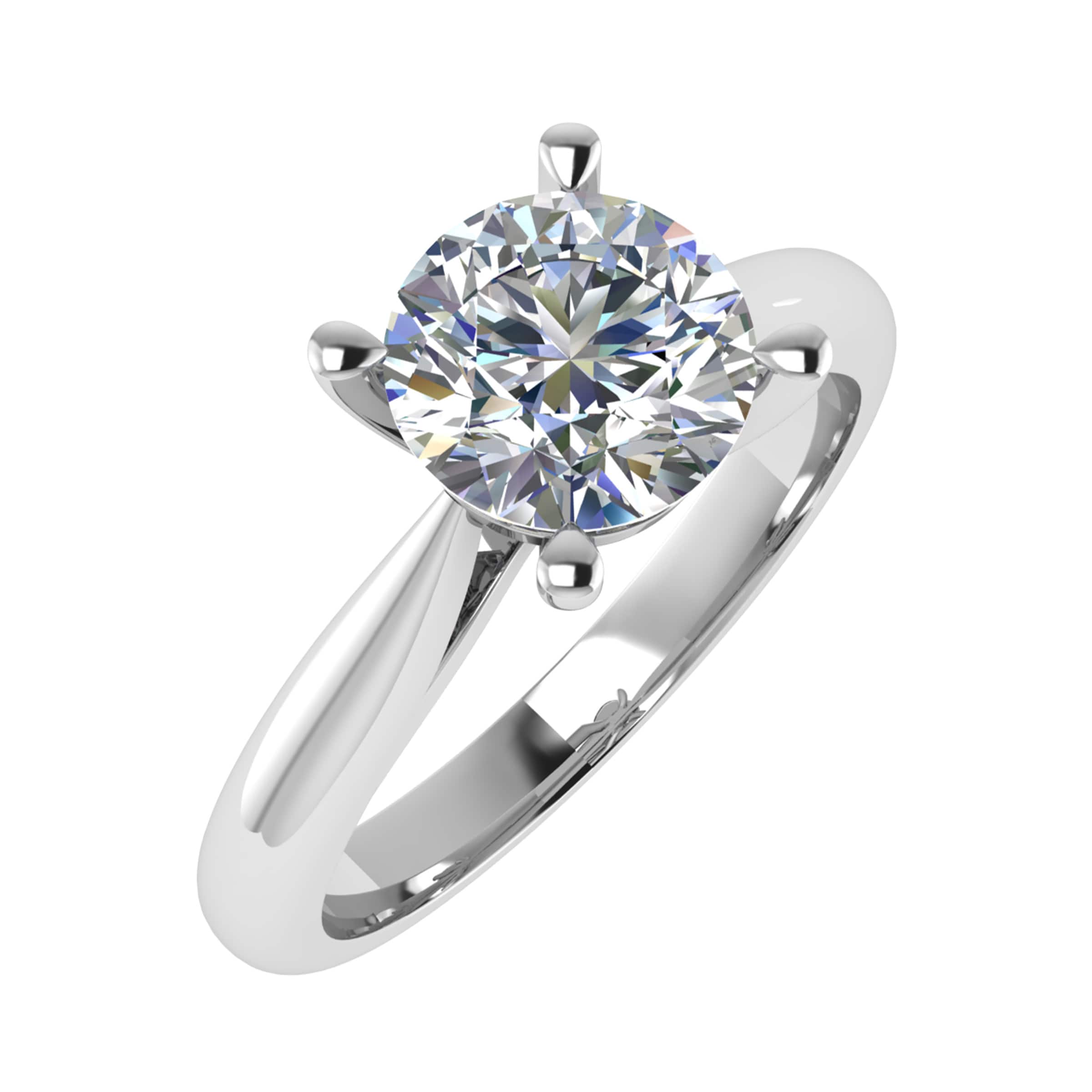 Alvina 1.00 Carat Lab Grown Round Cut Diamond Engagement Ring In Platinum
