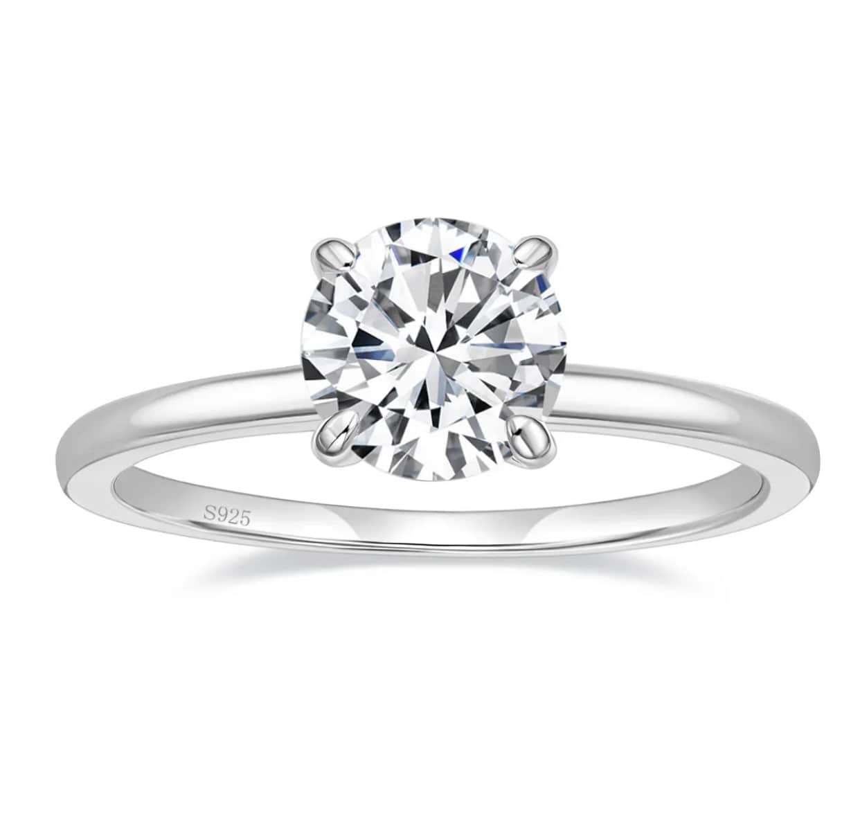 Rhea IGI Certified Natural Round Diamond Engagement Ring In Platinum