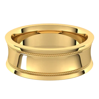 Standard Weight Double Stepped Edge Standard Fit Flat Gold Band