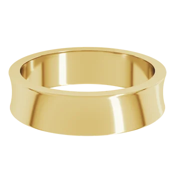 Yellow Gold Standard Weight Double Stepped Edge Standard Fit Flat Band