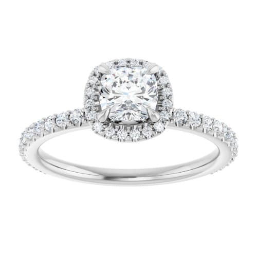 3 Ct Cushion Cut Aember Halo Engagement Rings in Silver 925