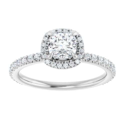 Percy 0.20-3.00 carat Moissanite And Natural Diamond Halo Engagement Ring