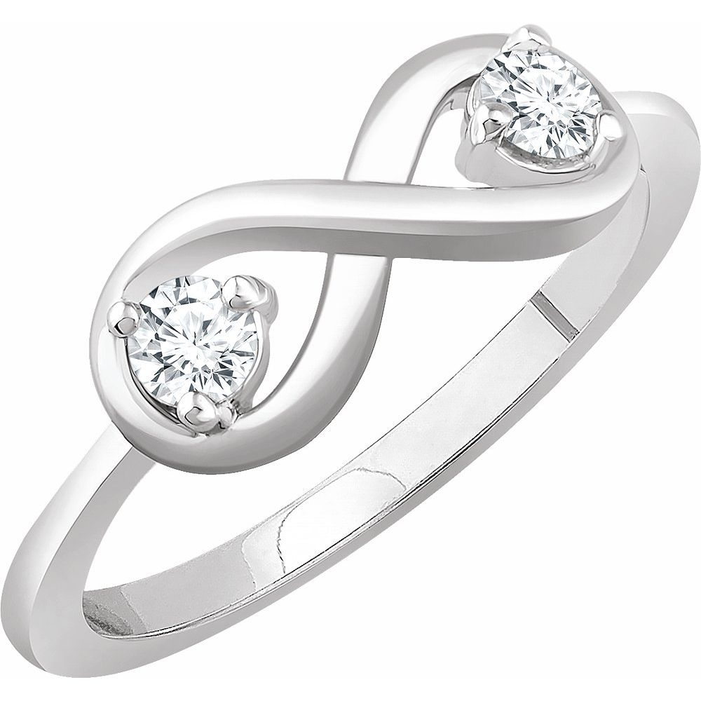 0.25 Carat Nartural Round Shaped Infinity Style Two Stone Diamond Ring