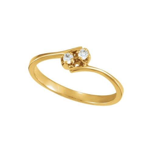 0.1 Ct Natural Round Cut Nelly  Two Stone Diamond Rings in Silver 925