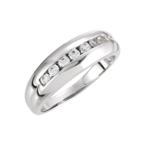 0.42 Ct Lab-Created Round Cut Doloris  7 Stone Ring Diamond Rings in 9K White Gold