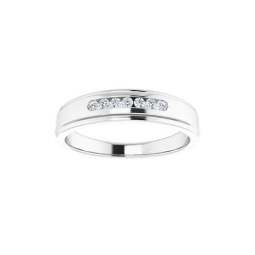 0.16 Ct Natural Round Cut Dinalee  7 Stone Ring Diamond Rings in 9K White Gold